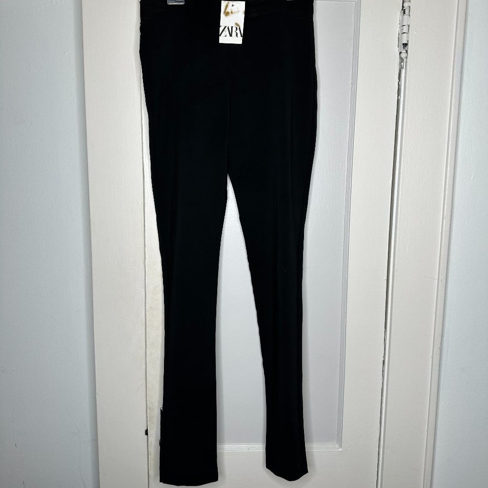 Zara Black High Waist Slit Leggings
